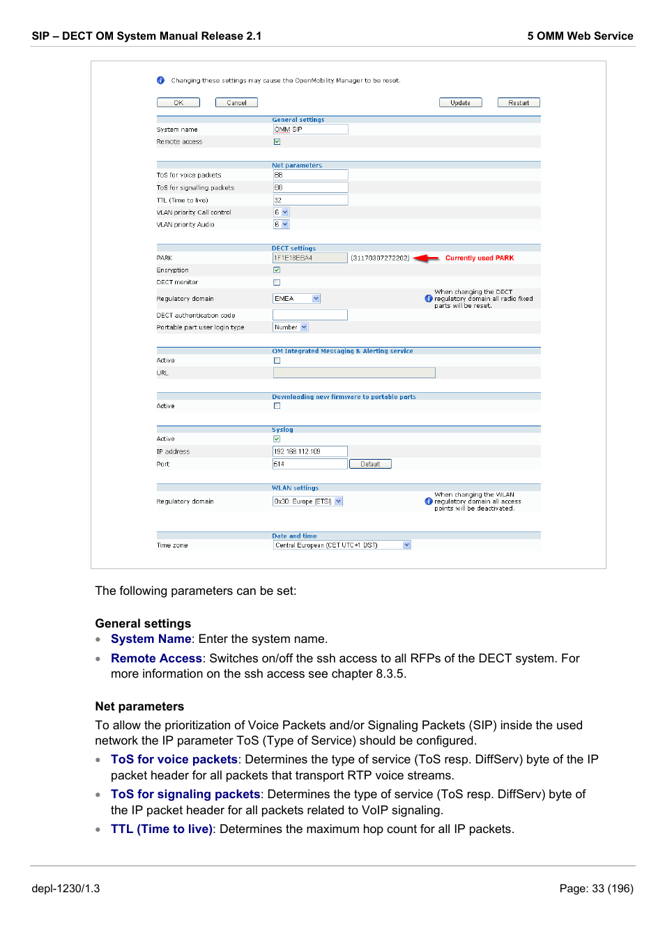 AASTRA SIP-DECT (Release 2.1)- OM System Manual - Installation, Administration and Maintenance EN User Manual | Page 33 / 196