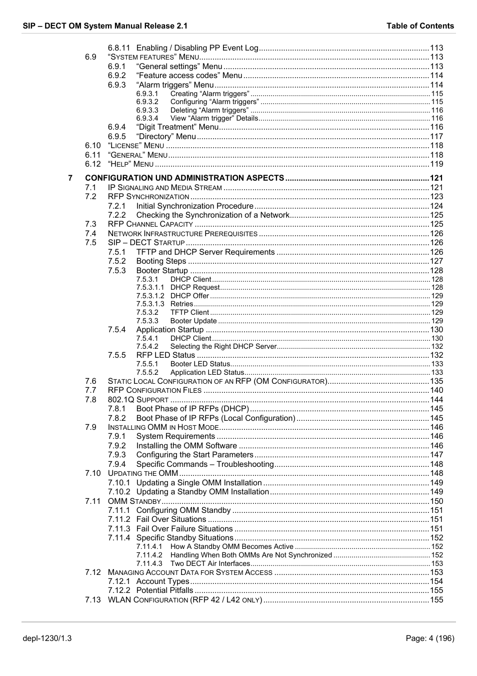 AASTRA SIP-DECT (Release 2.1)- OM System Manual - Installation, Administration and Maintenance EN User Manual | Page 4 / 196