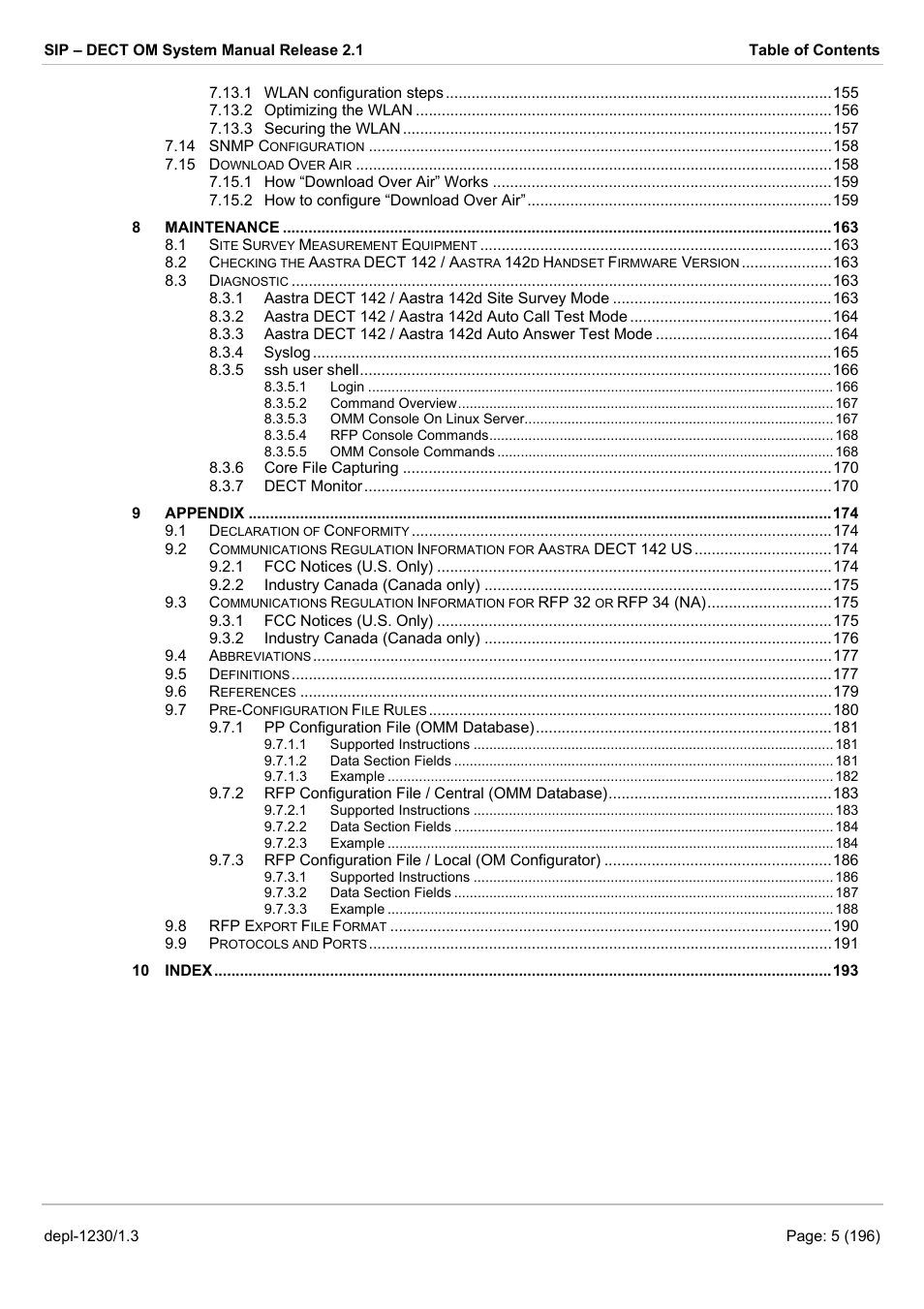 AASTRA SIP-DECT (Release 2.1)- OM System Manual - Installation, Administration and Maintenance EN User Manual | Page 5 / 196