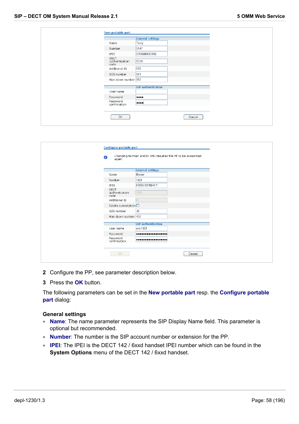 AASTRA SIP-DECT (Release 2.1)- OM System Manual - Installation, Administration and Maintenance EN User Manual | Page 58 / 196