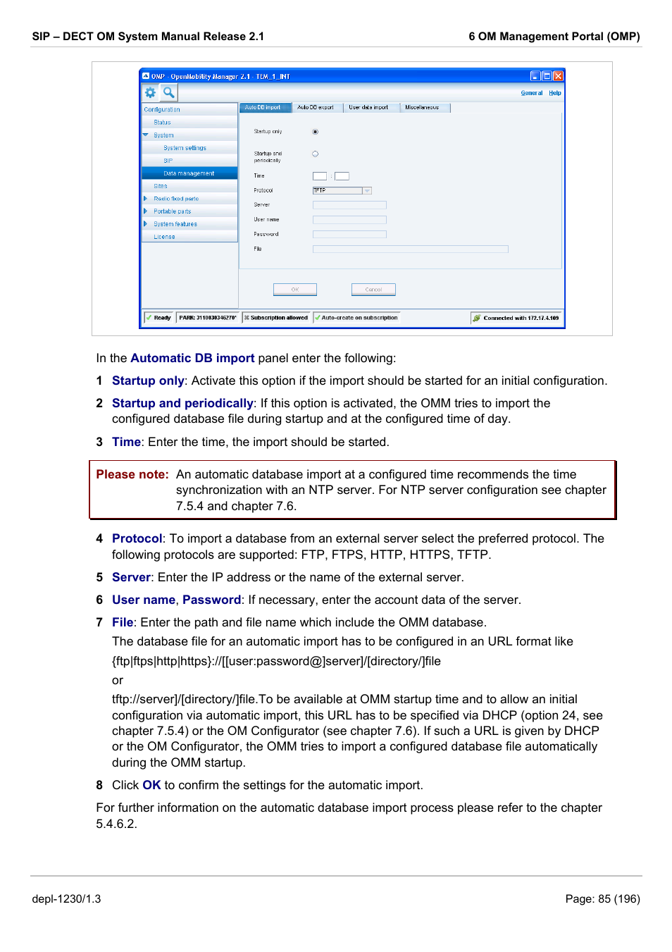 AASTRA SIP-DECT (Release 2.1)- OM System Manual - Installation, Administration and Maintenance EN User Manual | Page 85 / 196