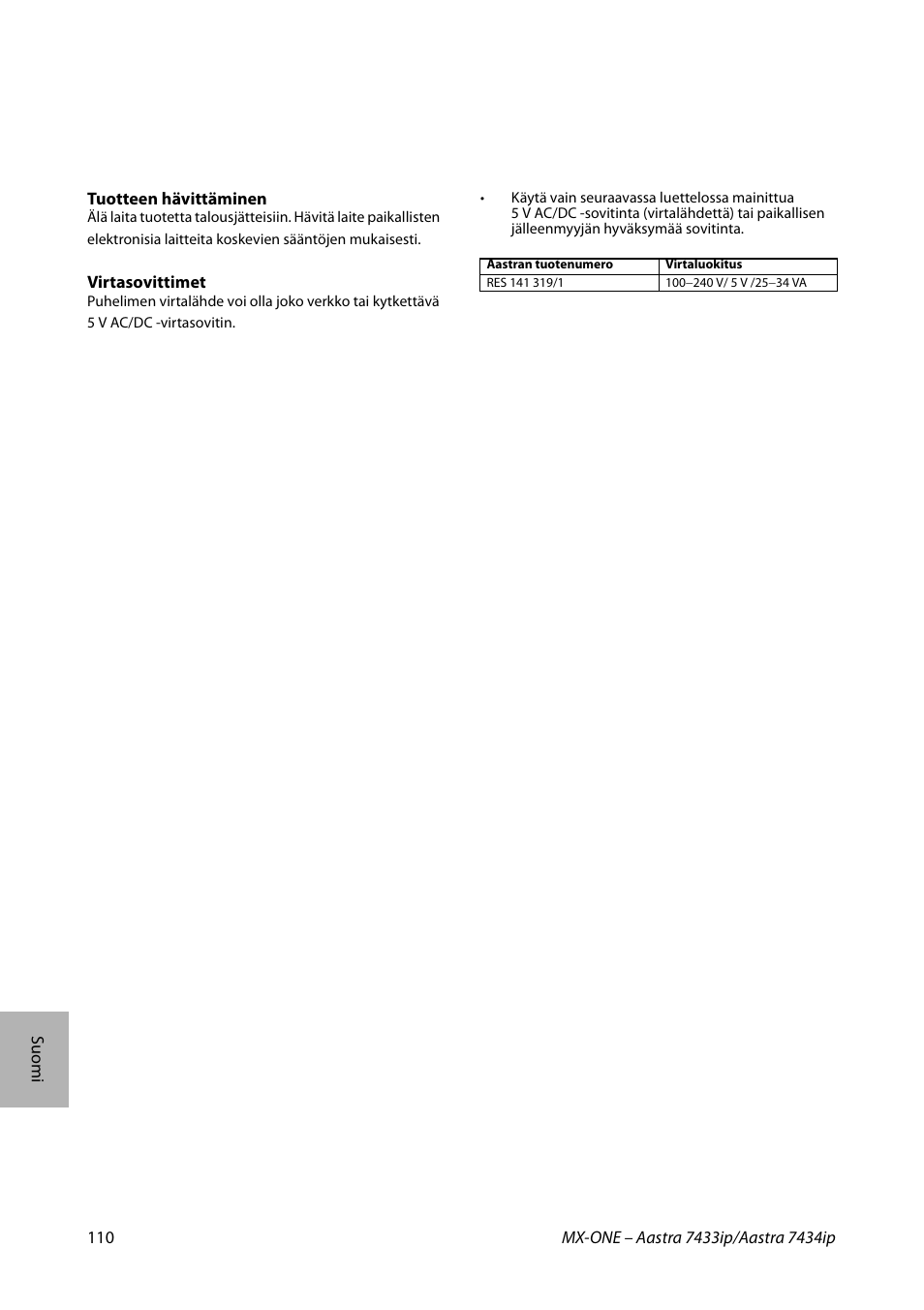AASTRA 7434ip for MX-ONE Quick Reference Guide User Manual | Page 110 / 132