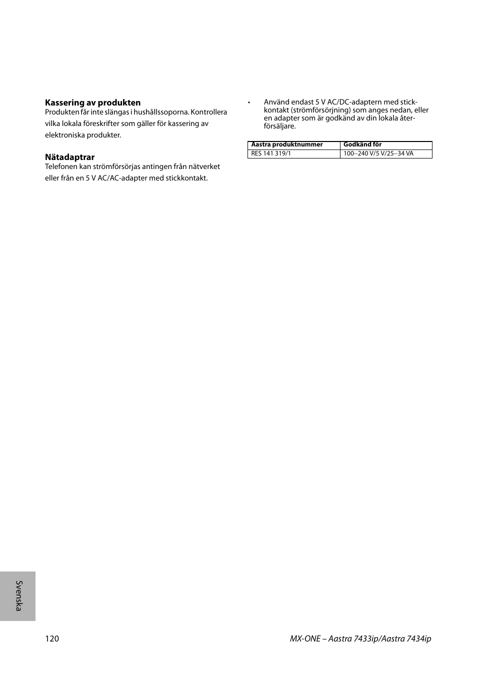 AASTRA 7434ip for MX-ONE Quick Reference Guide User Manual | Page 120 / 132