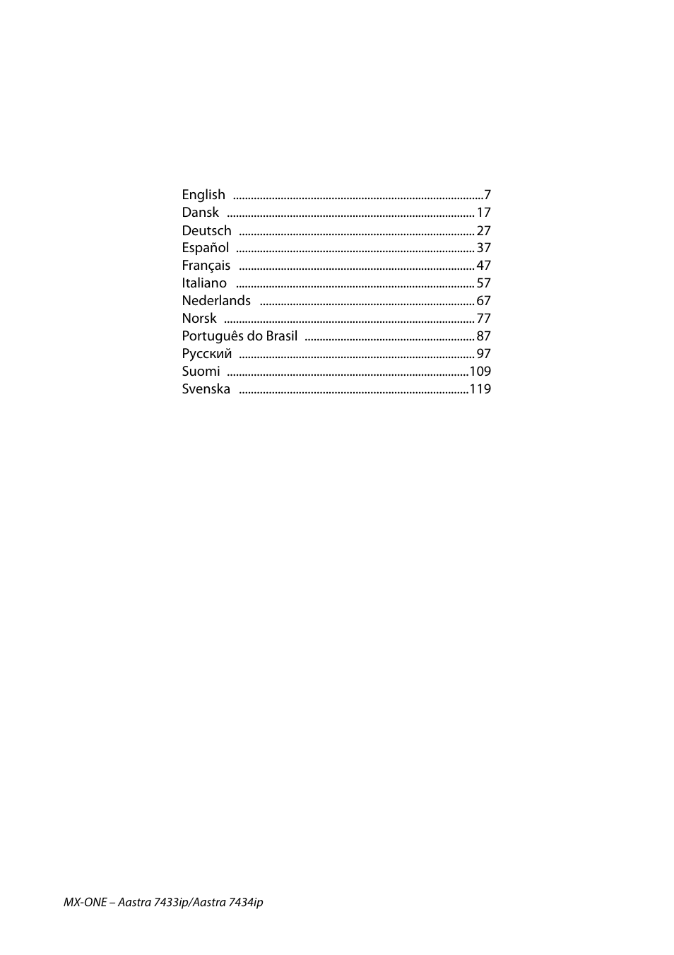 AASTRA 7434ip for MX-ONE Quick Reference Guide User Manual | Page 3 / 132