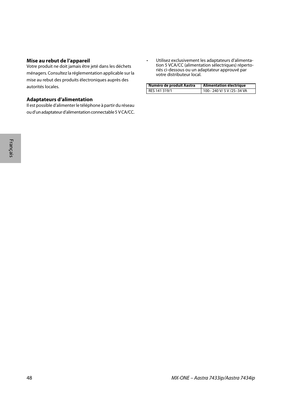 AASTRA 7434ip for MX-ONE Quick Reference Guide User Manual | Page 48 / 132