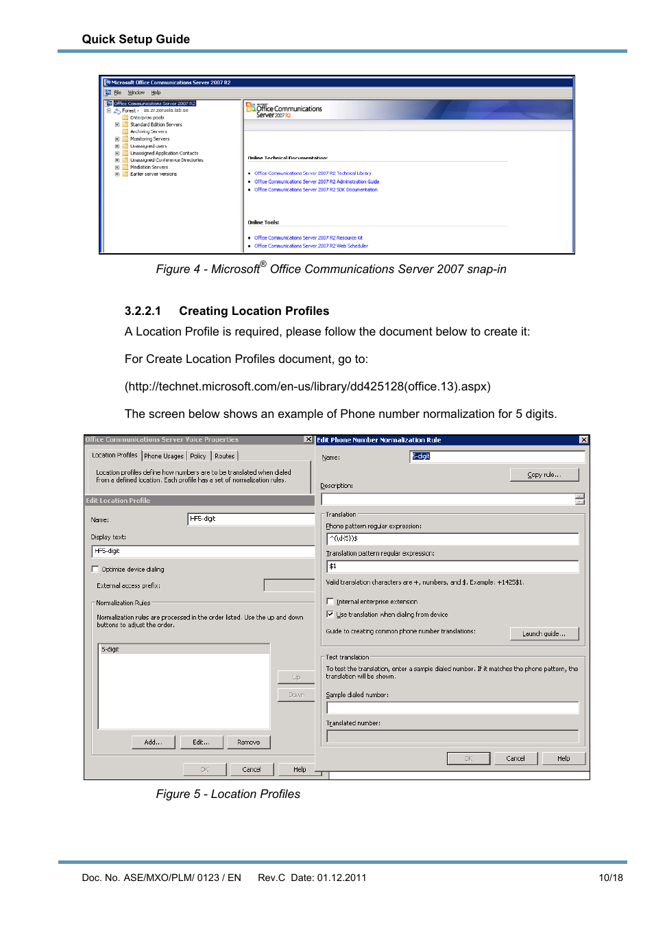 1 creating location profiles | AASTRA MX-ONE V4.0 OCS 2007 Quick Setup Guide User Manual | Page 10 / 18