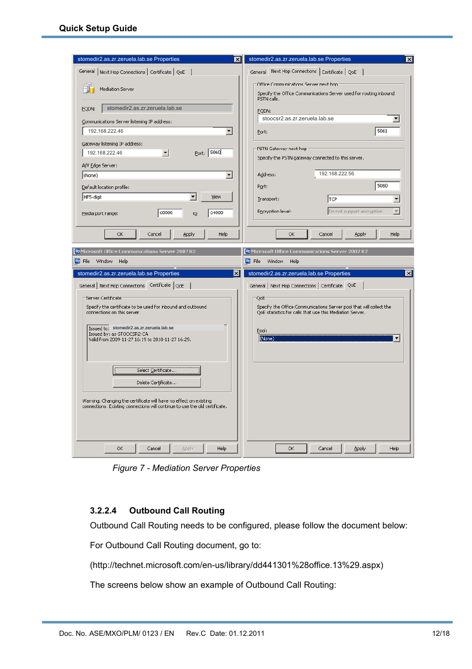 4 outbound call routing, Quick setup guide | AASTRA MX-ONE V4.0 OCS 2007 Quick Setup Guide User Manual | Page 12 / 18