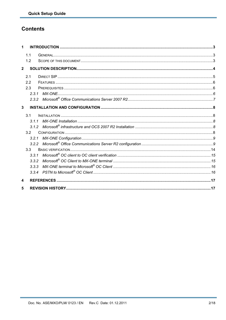 AASTRA MX-ONE V4.0 OCS 2007 Quick Setup Guide User Manual | Page 2 / 18