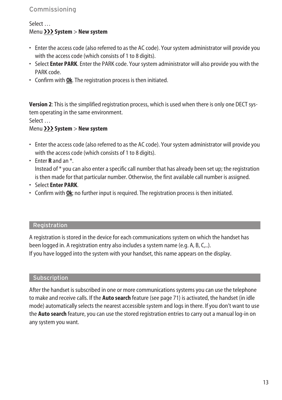 Registration, Subscription, Egistering your handset ………………………………………………………………12 | AASTRA 600d for OpenCom 1000 User Guide (with bookmarks) EN User Manual | Page 19 / 118