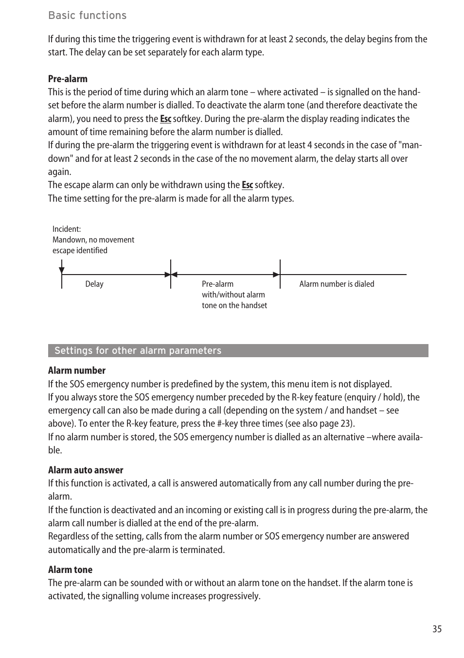 Settings for other alarm parameters, Alarm time settings……………………………………………………………………34 | AASTRA 600d for OpenCom 1000 User Guide (with bookmarks) EN User Manual | Page 41 / 118