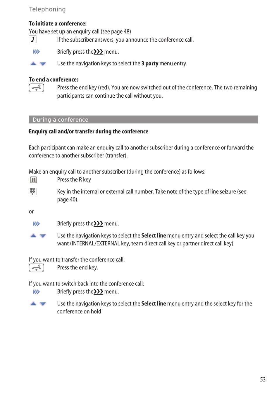 During a conference | AASTRA 600d for OpenCom 1000 User Guide (with bookmarks) EN User Manual | Page 59 / 118