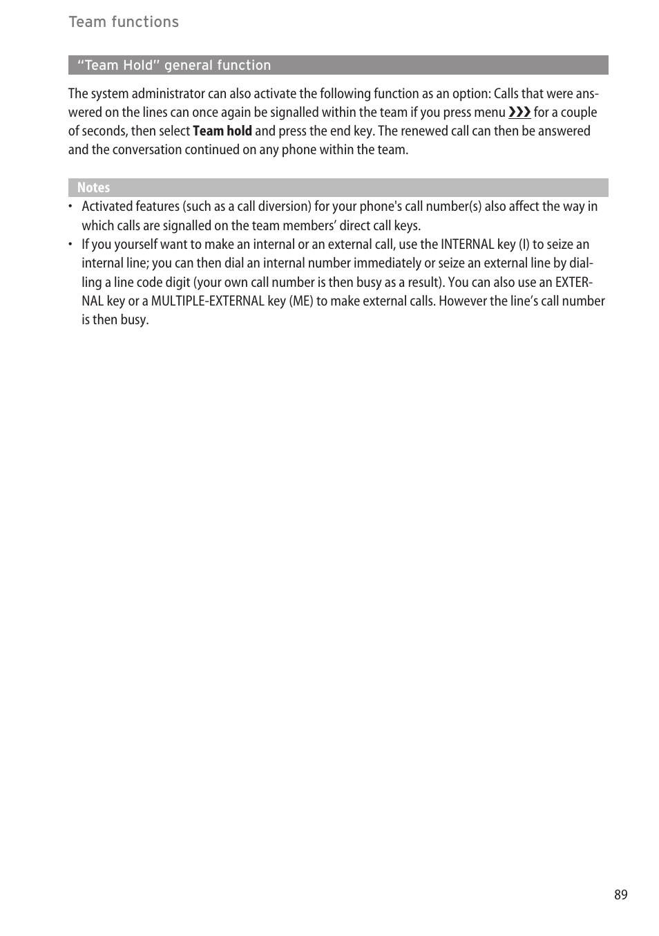 Team hold” general function, Roker team team function ……………………………………………………………88 | AASTRA 600d for OpenCom 1000 User Guide (with bookmarks) EN User Manual | Page 95 / 118