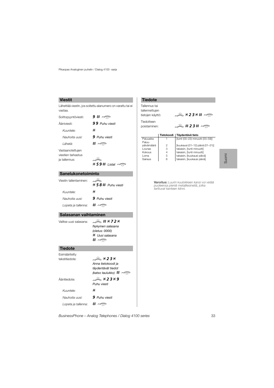 AASTRA 4100 for BusinessPhone Quick Reference Guide User Manual | Page 33 / 40