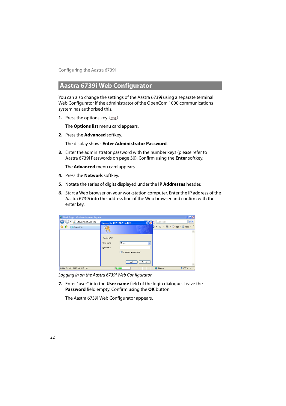 Aastra 6739i web configurator | AASTRA 6739i for OpenCom 1000 User Guide EN User Manual | Page 26 / 40