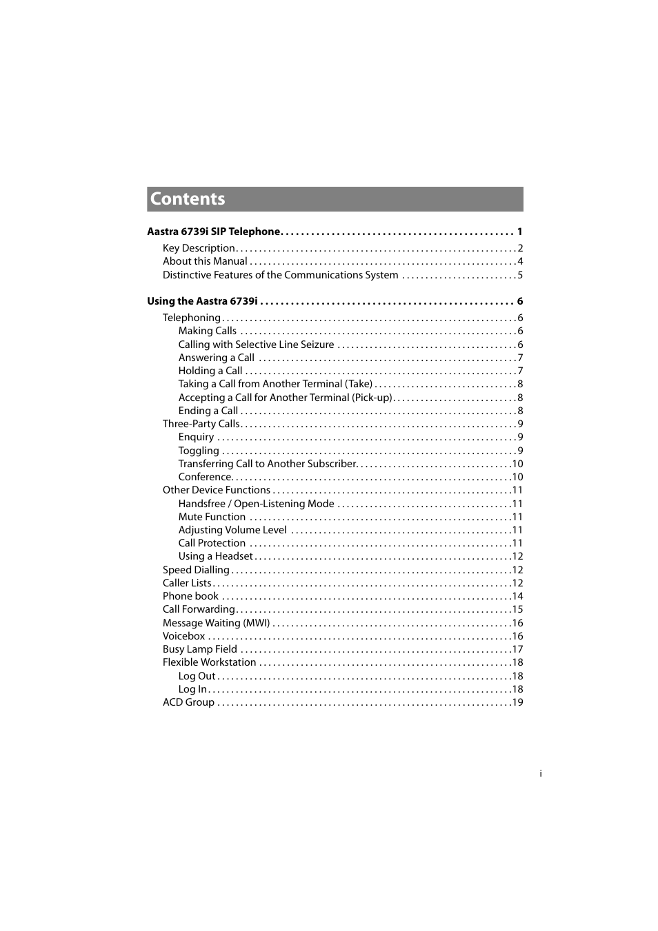 AASTRA 6739i for OpenCom 1000 User Guide EN User Manual | Page 3 / 40