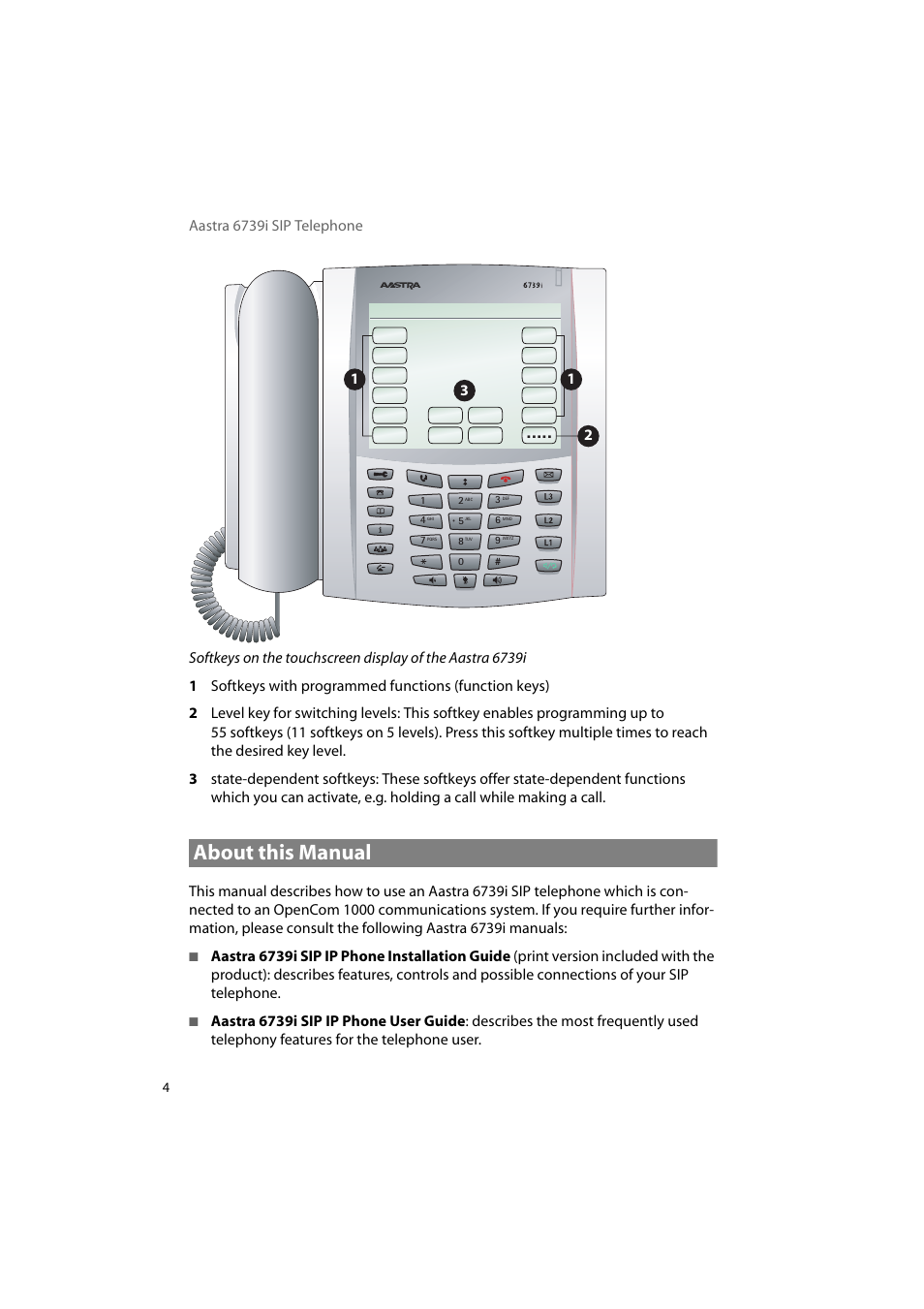 About this manual | AASTRA 6739i for OpenCom 1000 User Guide EN User Manual | Page 8 / 40