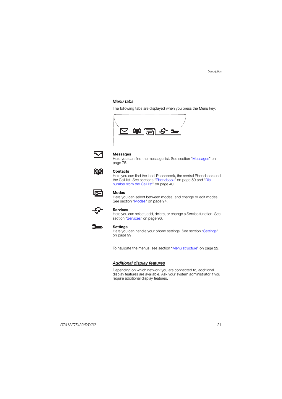 AASTRA DT4x2 for MX-ONE User Guide EN User Manual | Page 21 / 133