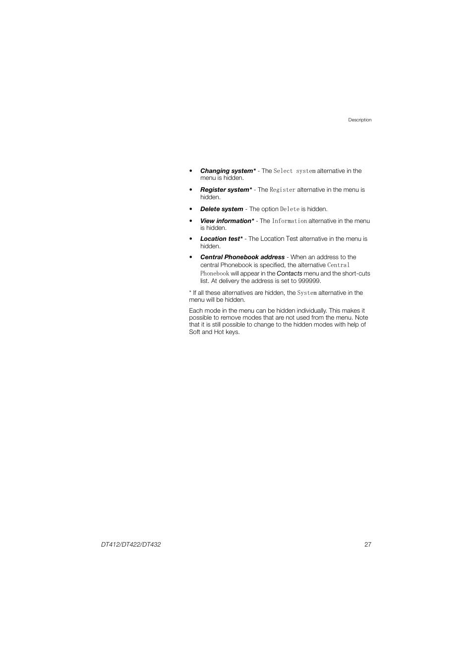 AASTRA DT4x2 for MX-ONE User Guide EN User Manual | Page 27 / 133
