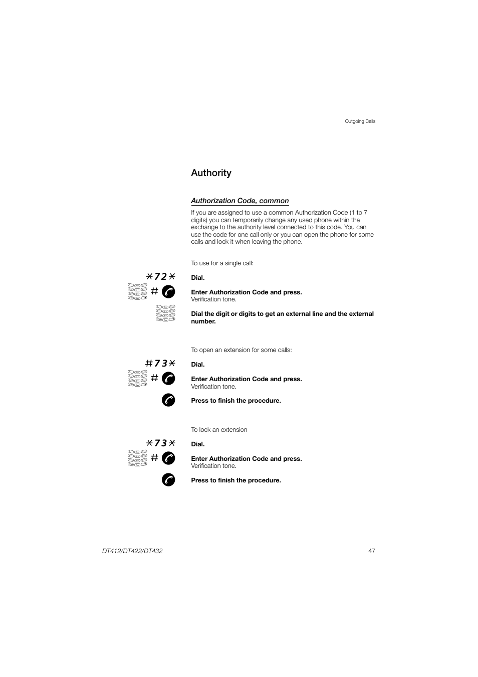Authority, Е # ж | AASTRA DT4x2 for MX-ONE User Guide EN User Manual | Page 47 / 133