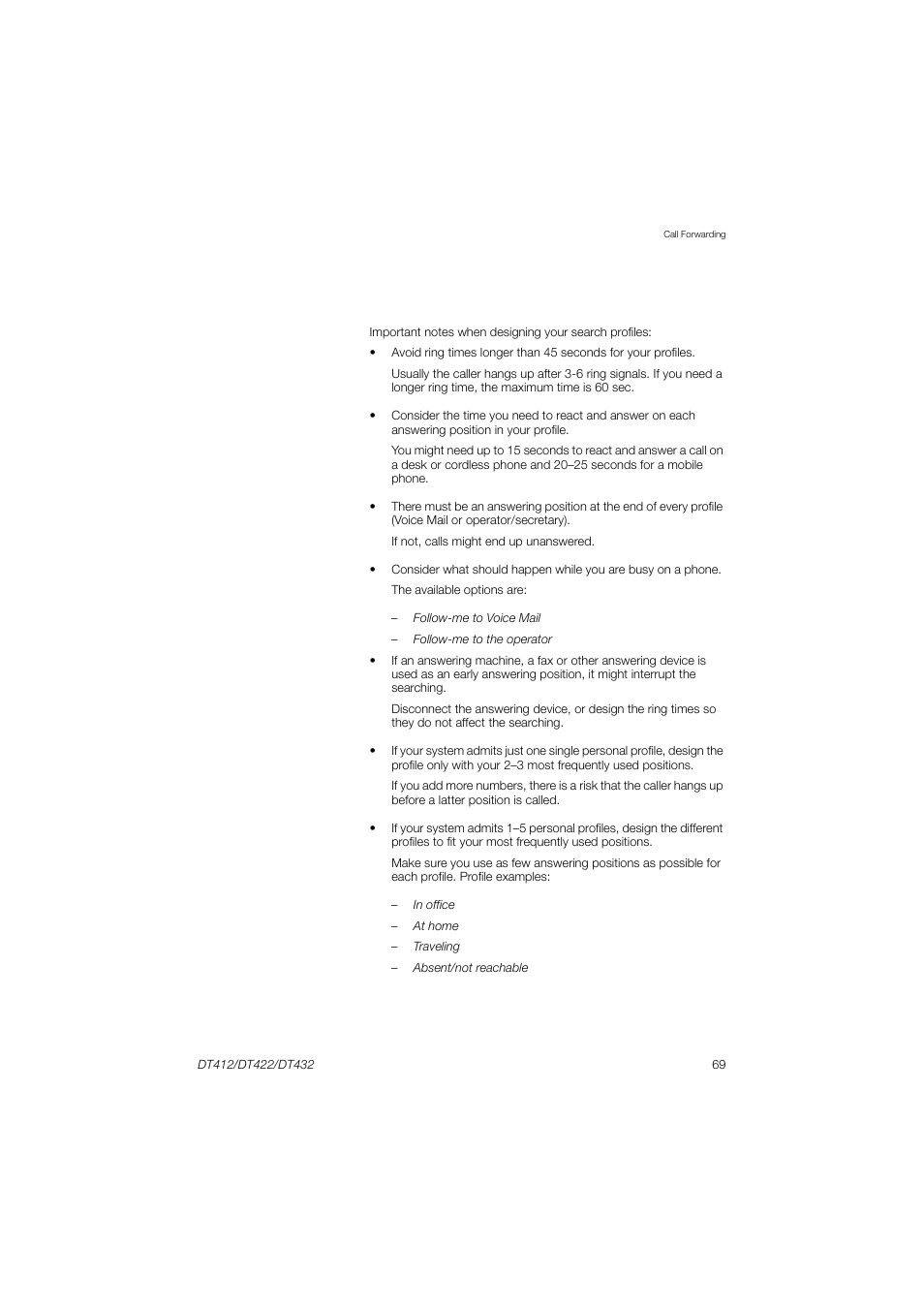 AASTRA DT4x2 for MX-ONE User Guide EN User Manual | Page 69 / 133