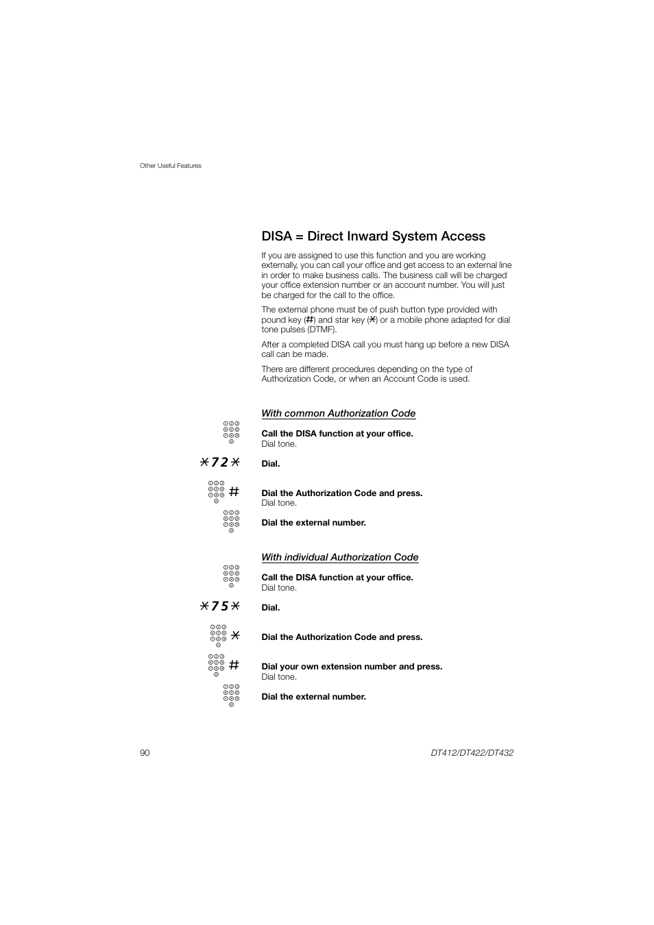 Disa = direct inward system access | AASTRA DT4x2 for MX-ONE User Guide EN User Manual | Page 90 / 133