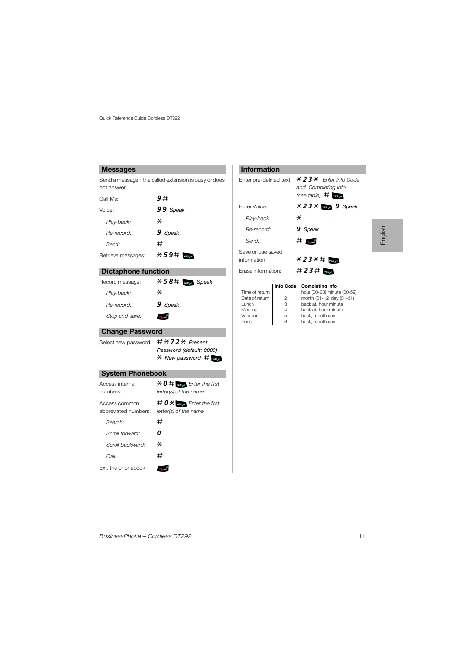 AASTRA DT292 for BusinessPhone Quick Reference Guide User Manual | Page 11 / 40