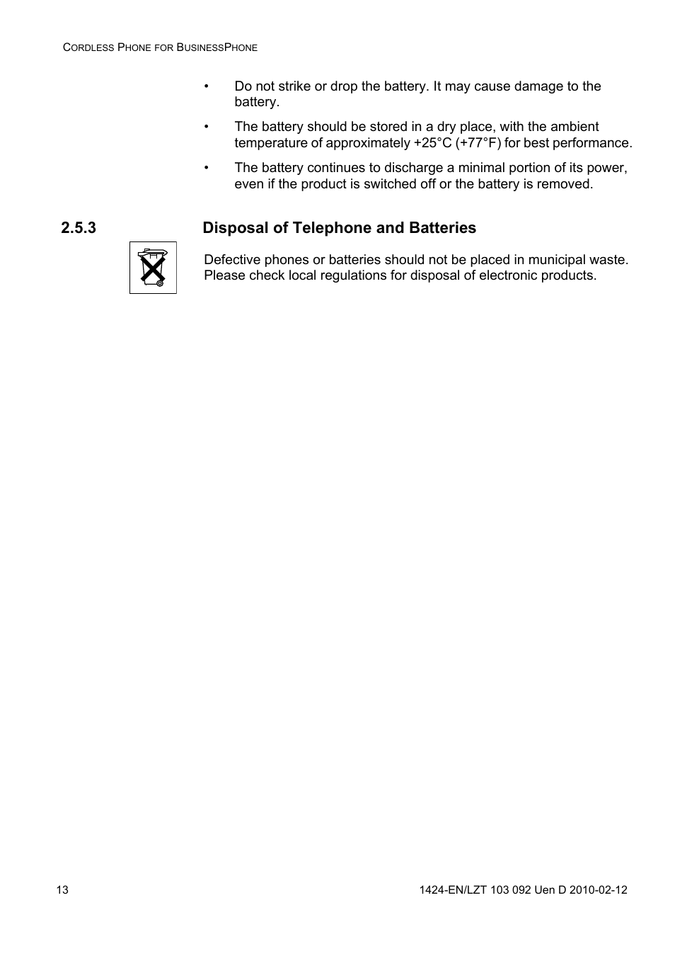 3 disposal of telephone and batteries | AASTRA DT690 for BusinessPhone User Guide EN User Manual | Page 13 / 127