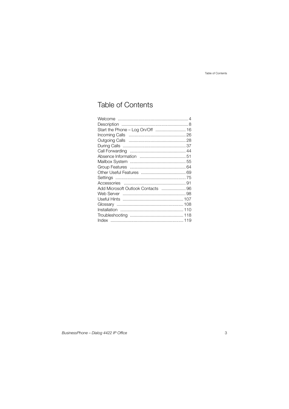AASTRA 4422 IP Office for BusinessPhone User Guide User Manual | Page 3 / 124