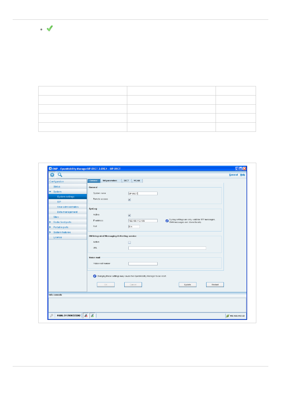 5 “system” menu, 1 “system settings” menu, Ystem | System settings” menu | AASTRA SIP-DECT (Release 3.0)- OM System Manual - Installation, Administration and Maintenance EN User Manual | Page 100 / 241