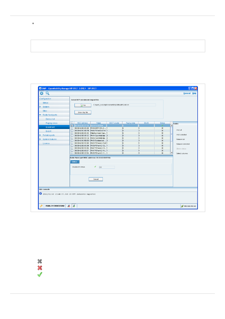 3 “enrolment” menu, Enrolment” menu | AASTRA SIP-DECT (Release 3.0)- OM System Manual - Installation, Administration and Maintenance EN User Manual | Page 124 / 241