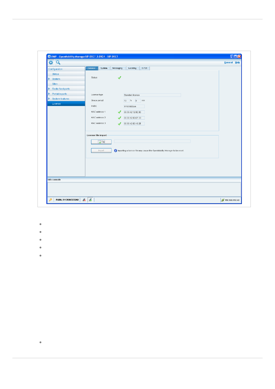 10 “license” menu, 11 “general” menu, Icense | Eneral | AASTRA SIP-DECT (Release 3.0)- OM System Manual - Installation, Administration and Maintenance EN User Manual | Page 152 / 241
