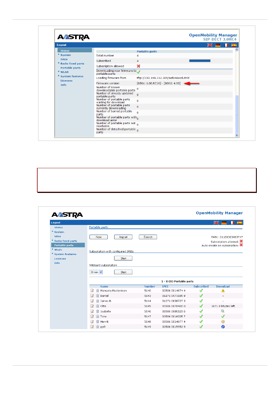 AASTRA SIP-DECT (Release 3.0)- OM System Manual - Installation, Administration and Maintenance EN User Manual | Page 203 / 241