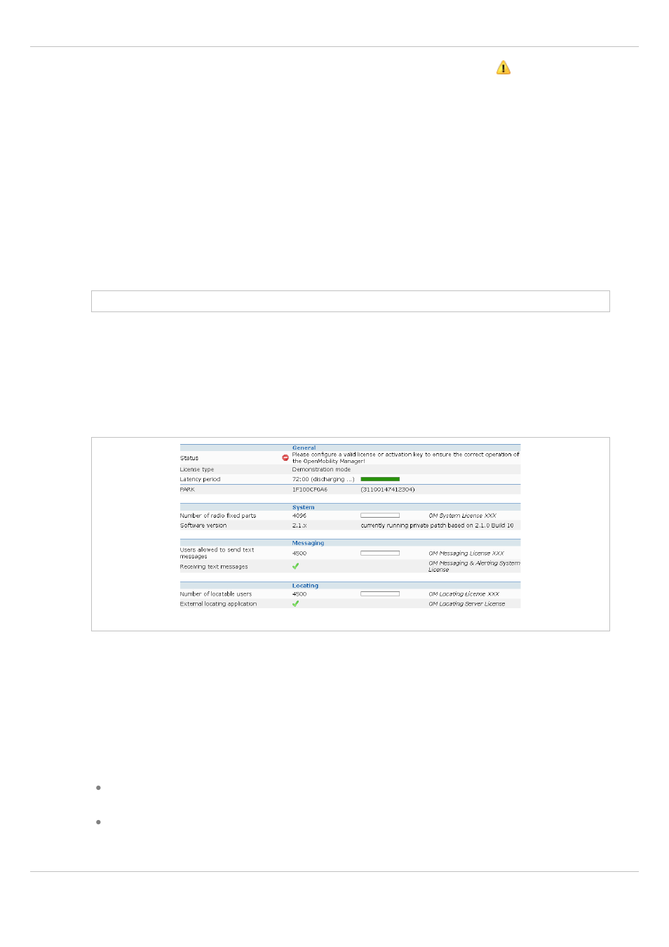 2 uploading an activation or license file, 3 demonstration mode, Ploading an | Ctivation or, Icense, Emonstration | AASTRA SIP-DECT (Release 3.0)- OM System Manual - Installation, Administration and Maintenance EN User Manual | Page 39 / 241