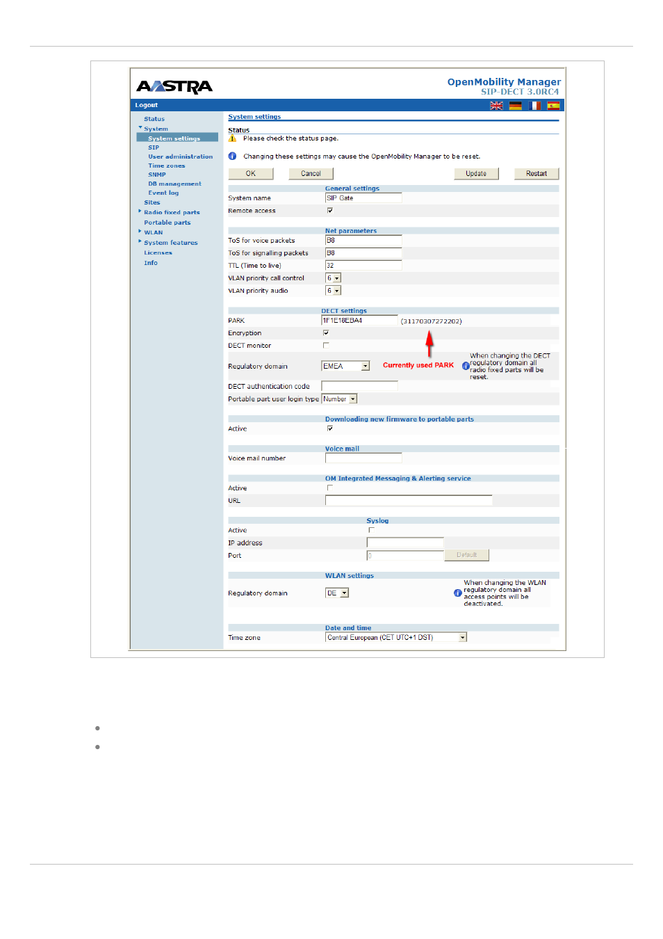AASTRA SIP-DECT (Release 3.0)- OM System Manual - Installation, Administration and Maintenance EN User Manual | Page 46 / 241