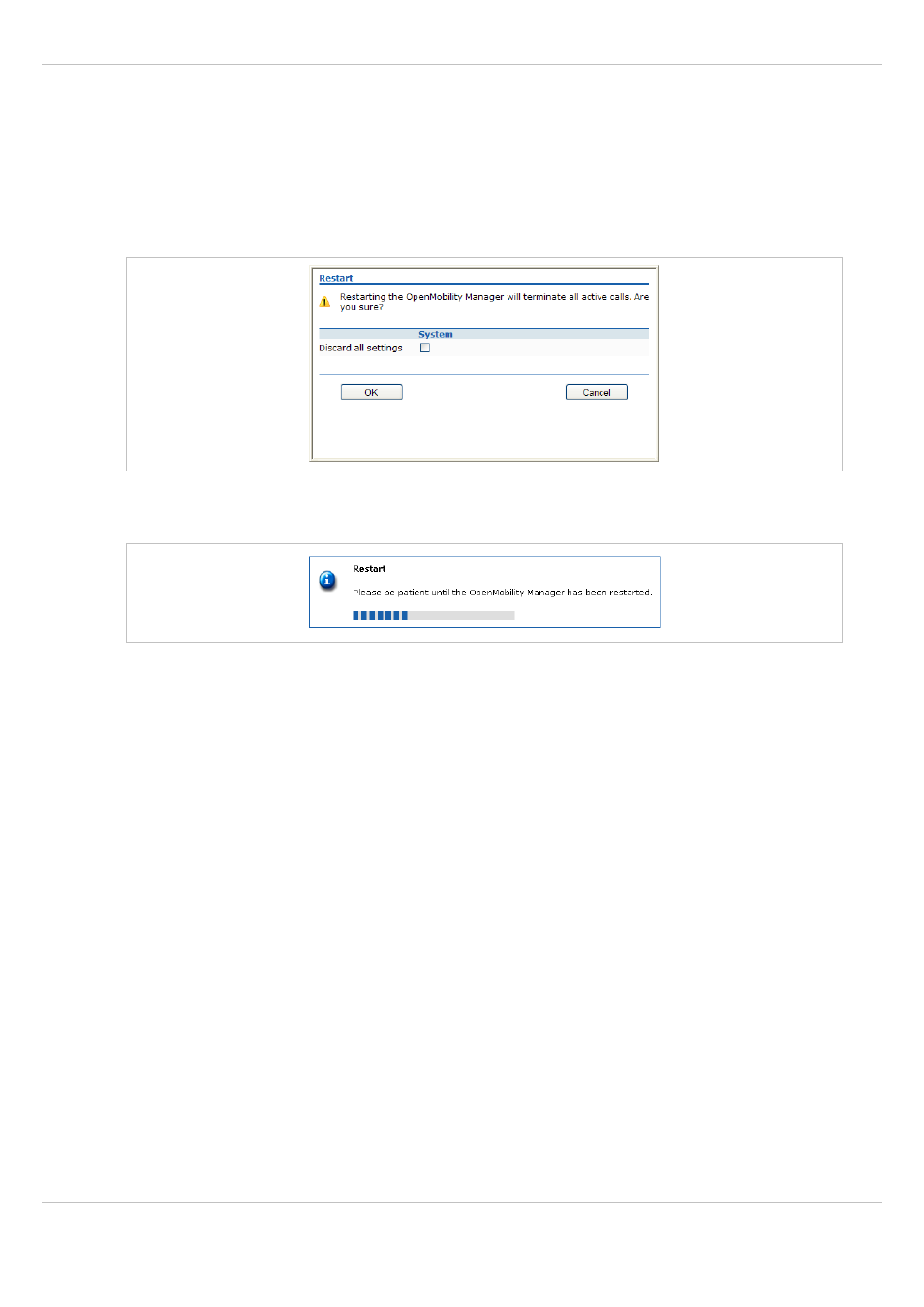 1 restarting the omm, 2 updating the omm, Restarting the omm | Updating the omm | AASTRA SIP-DECT (Release 3.0)- OM System Manual - Installation, Administration and Maintenance EN User Manual | Page 49 / 241