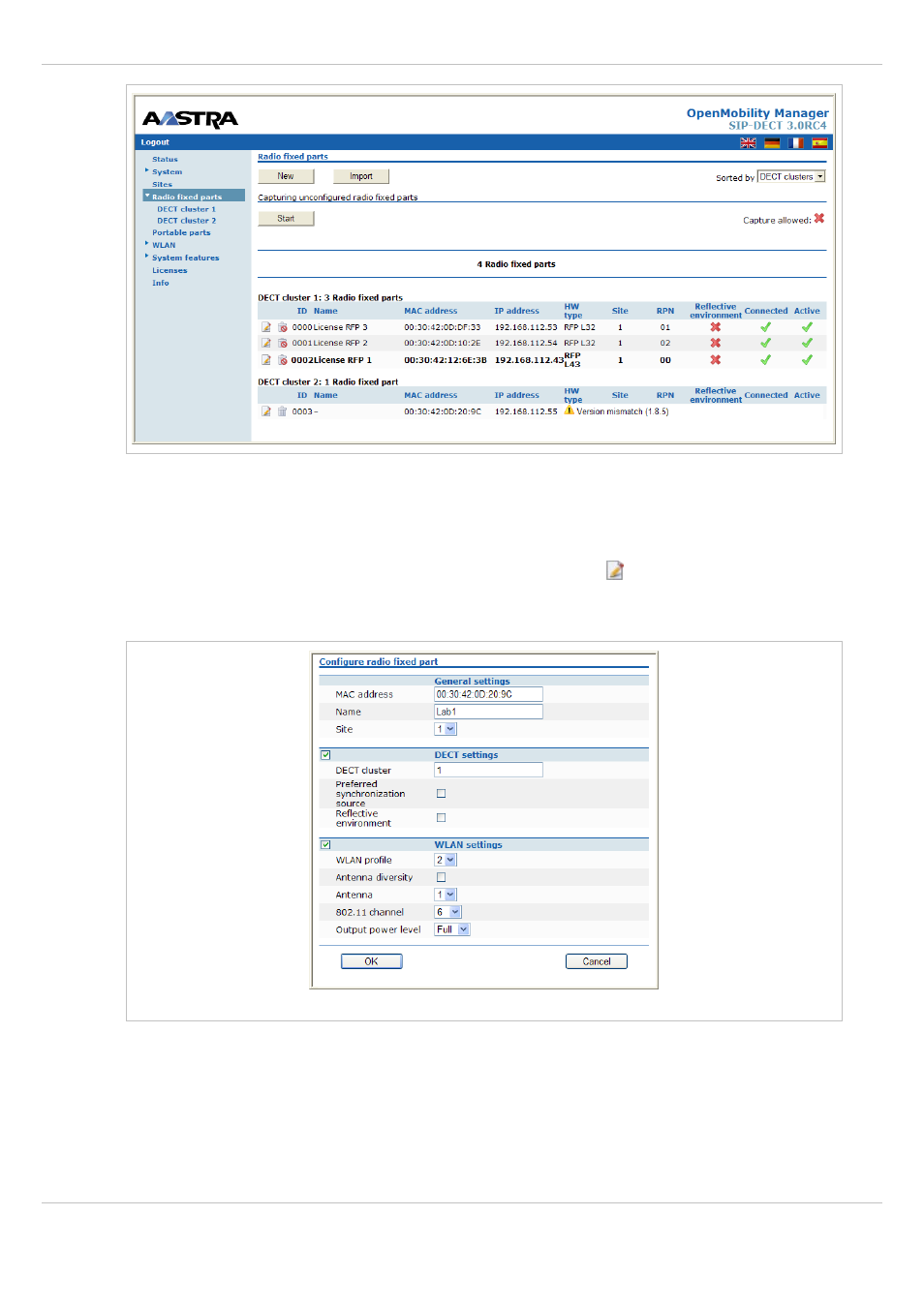 3 creating and changing rfps, Creating and changing rfps, R7.6.3) | Er7.6.3) | AASTRA SIP-DECT (Release 3.0)- OM System Manual - Installation, Administration and Maintenance EN User Manual | Page 67 / 241