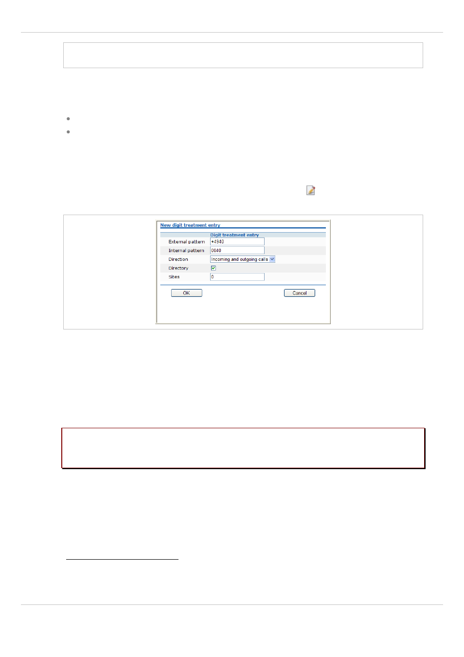 1 creating and changing “digit treatment” entries, Creating and changing “digit treatment” entries | AASTRA SIP-DECT (Release 3.0)- OM System Manual - Installation, Administration and Maintenance EN User Manual | Page 90 / 241