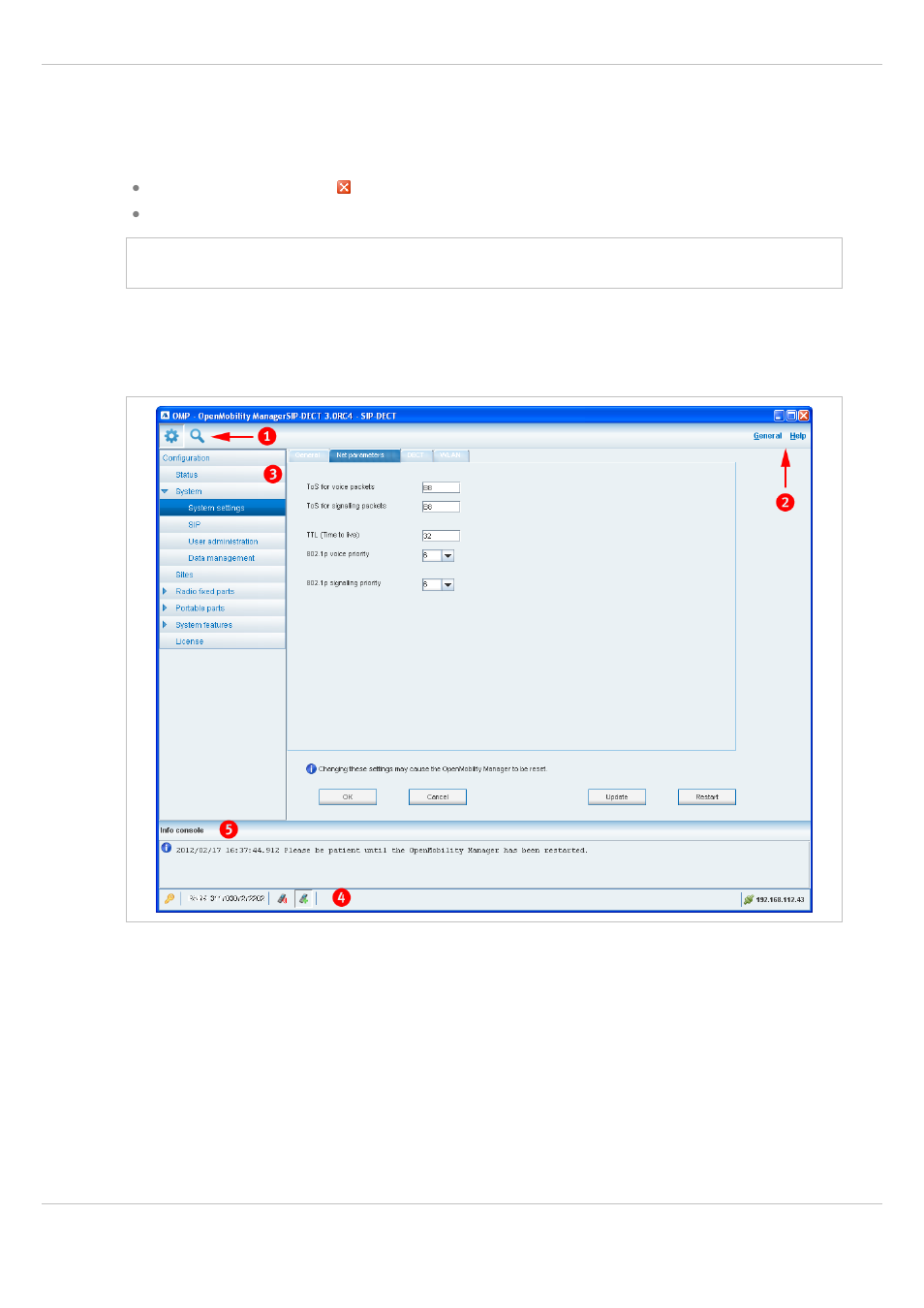2 logout, 3 omp main window, Ogout | Indow | AASTRA SIP-DECT (Release 3.0)- OM System Manual - Installation, Administration and Maintenance EN User Manual | Page 97 / 241