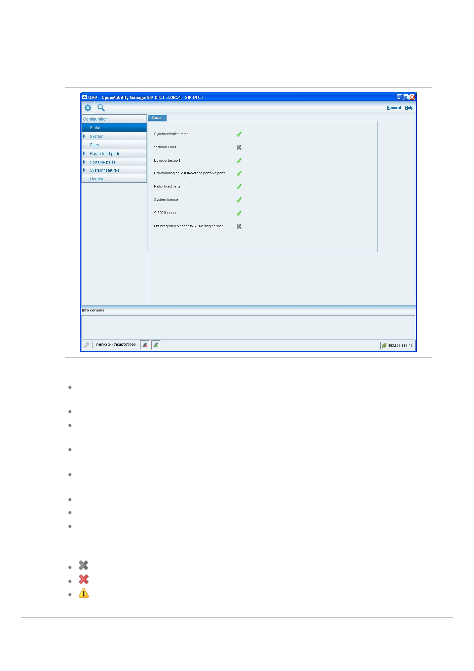 4 “status” menu, Tatus | AASTRA SIP-DECT (Release 3.0)- OM System Manual - Installation, Administration and Maintenance EN User Manual | Page 99 / 241