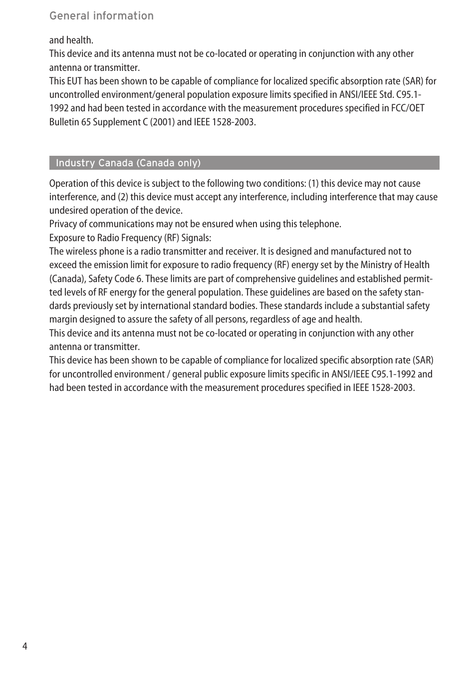 Industry canada (canada only) | AASTRA 600d (GAP) User Manual EN User Manual | Page 10 / 80