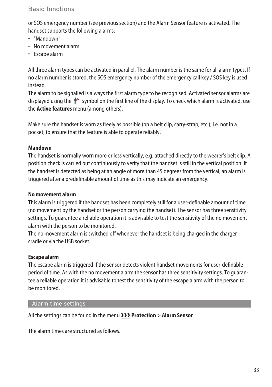 Alarm time settings | AASTRA 600d (GAP) User Manual EN User Manual | Page 39 / 80