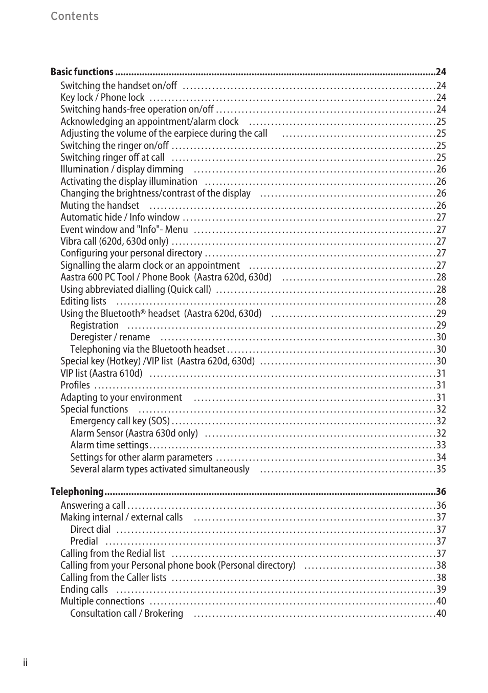 AASTRA 600d (GAP) User Manual EN User Manual | Page 4 / 80