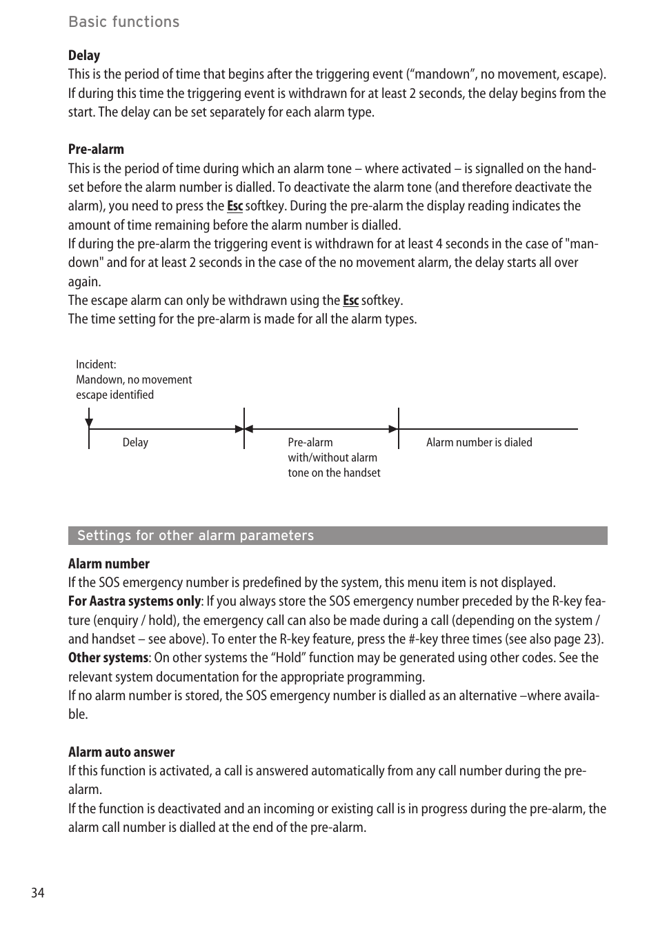 Settings for other alarm parameters, Alarm time settings……………………………………………………………………33 | AASTRA 600d (GAP) User Manual EN User Manual | Page 40 / 80