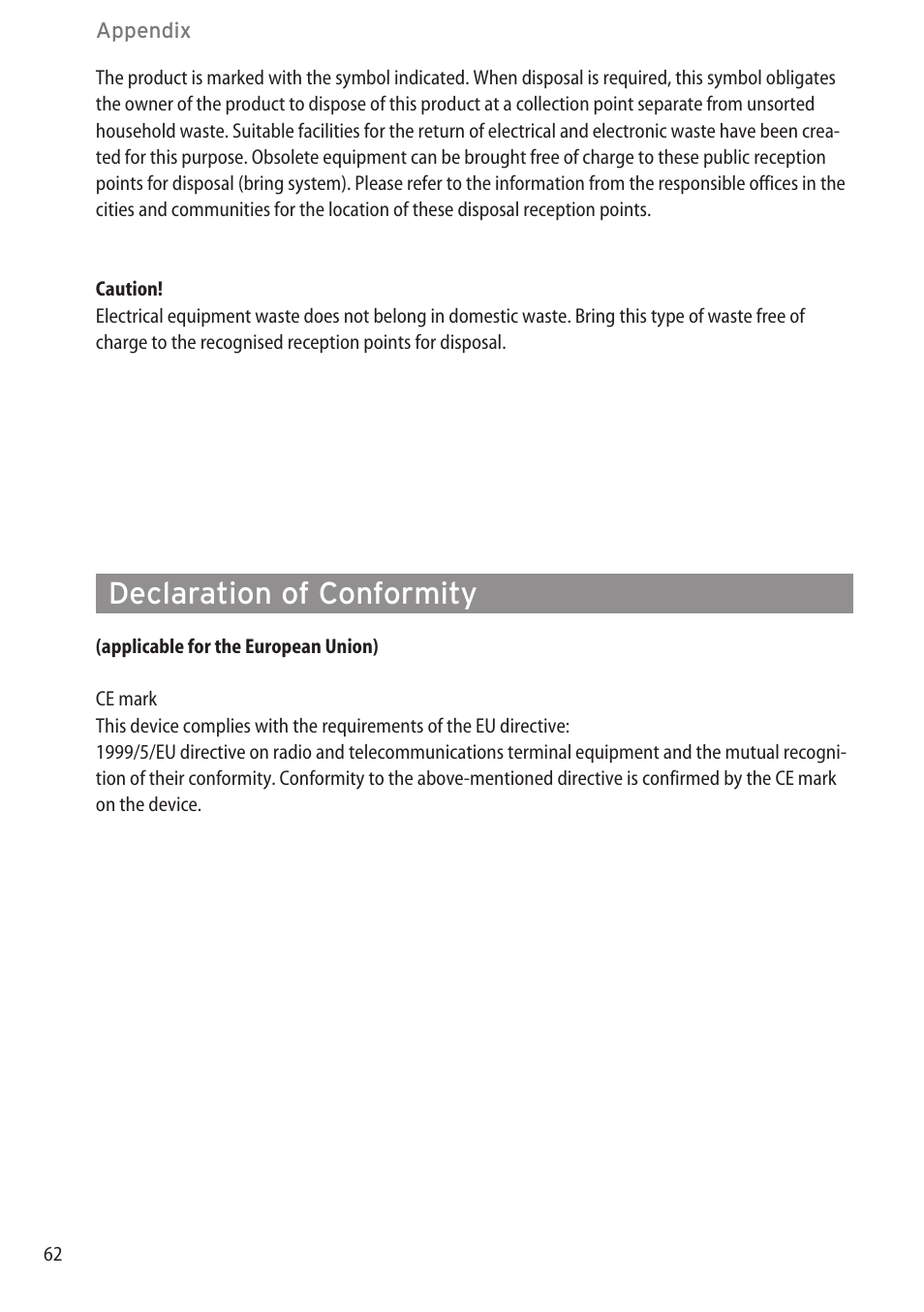 Declaration of conformity | AASTRA 600d (GAP) User Manual EN User Manual | Page 68 / 80