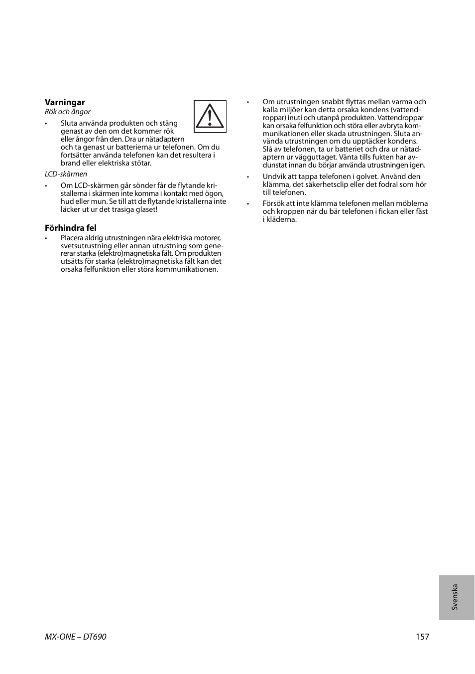AASTRA DT690 for MX-ONE Quick Reference Guide User Manual | Page 157 / 168