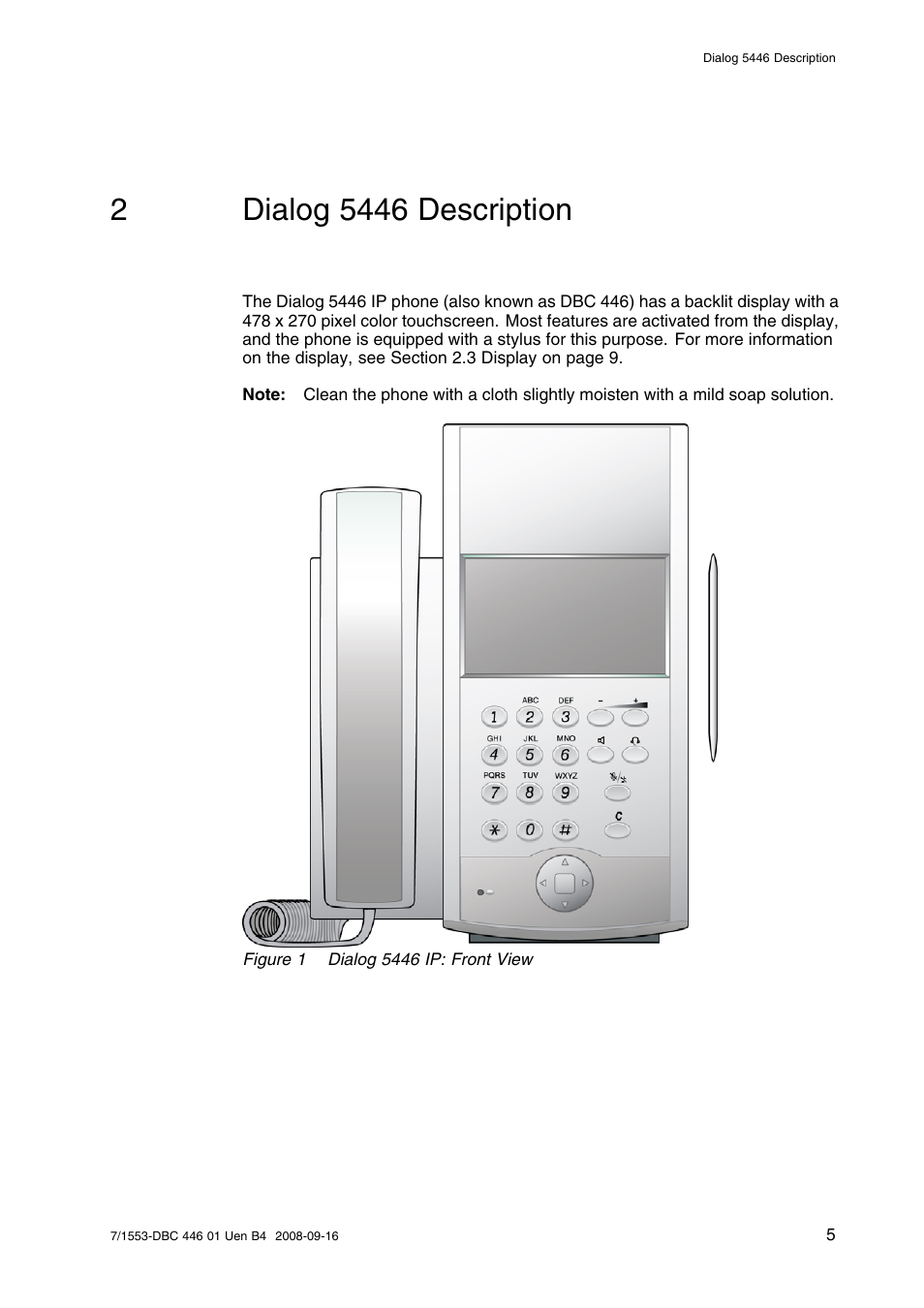 2 dialog 5446 description, Dialog 5446 description | AASTRA 7446ip (5446ip) for MD Evolution User Guide EN User Manual | Page 11 / 106