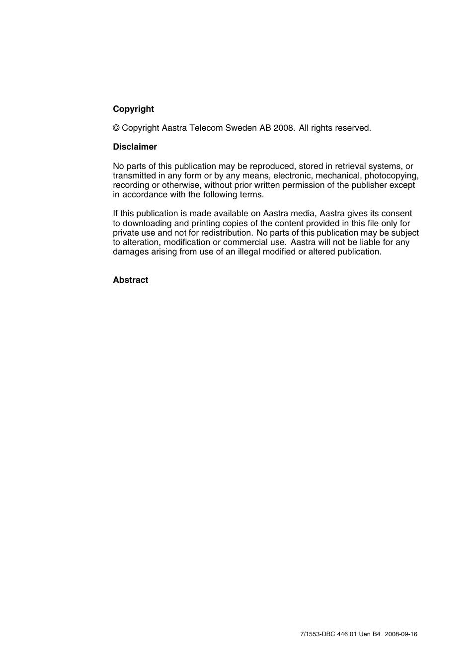 AASTRA 7446ip (5446ip) for MD Evolution User Guide EN User Manual | Page 2 / 106