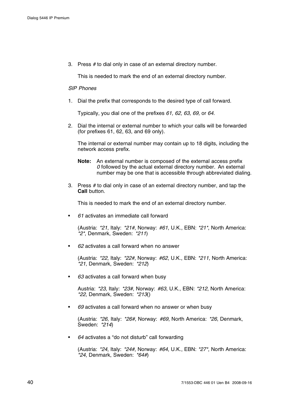 AASTRA 7446ip (5446ip) for MD Evolution User Guide EN User Manual | Page 46 / 106