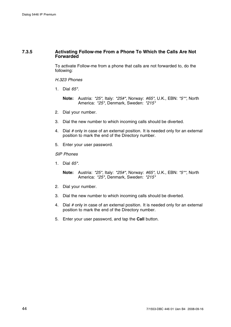 AASTRA 7446ip (5446ip) for MD Evolution User Guide EN User Manual | Page 50 / 106