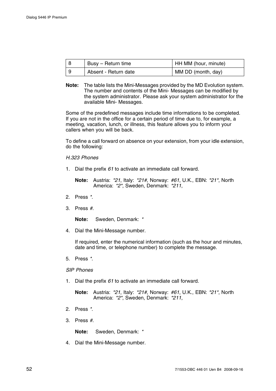 AASTRA 7446ip (5446ip) for MD Evolution User Guide EN User Manual | Page 58 / 106